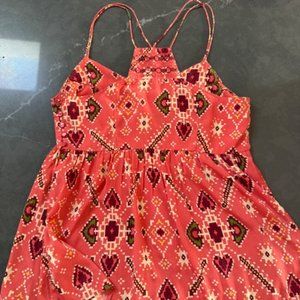 Anthropologie 100% Silk Odille Tribal Ikat Baby Doll Top Blouse Size M